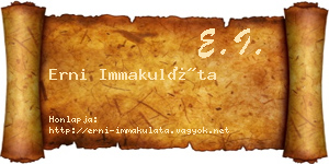 Erni Immakuláta névjegykártya